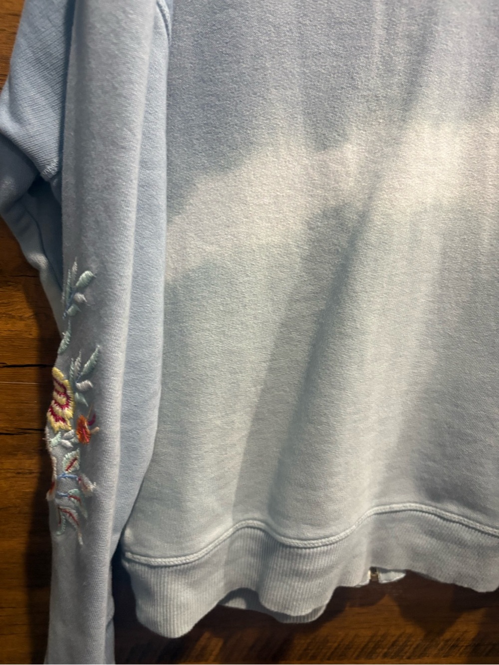 Caite Light Blue Embroidered Zip Hoodie Jacket - Picture 8 of 9